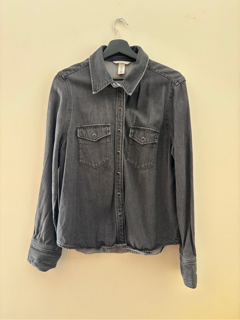 Washed Black Denim Shirt Jacket